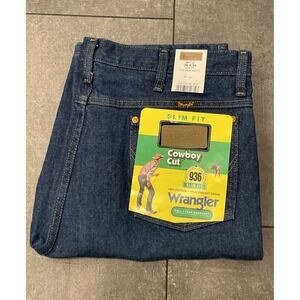 Wrangler Men's Cowboy Cut Slim Fit Indigo Jeans 936PWD 36X34